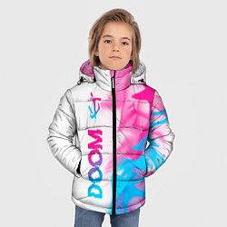 Куртка зимняя для мальчика Doom neon gradient style: по-вертикали, цвет: 3D-черный — фото 2