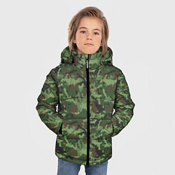 Куртка зимняя для мальчика Камуфляж зелёный, цвет: 3D-черный — фото 2
