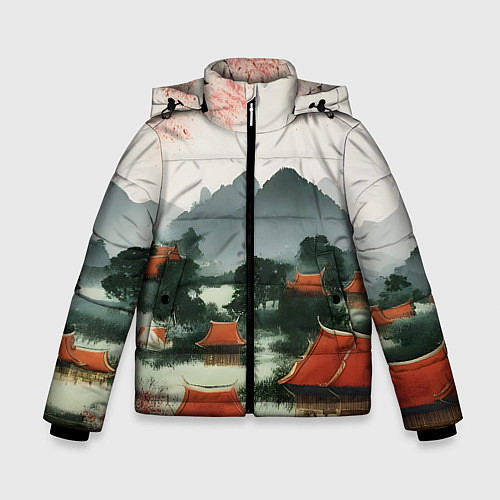 Зимняя куртка для мальчика Китайская деревня / 3D-Черный – фото 1