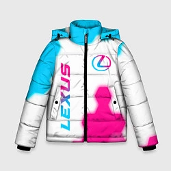 Куртка зимняя для мальчика Lexus neon gradient style: надпись, символ, цвет: 3D-черный