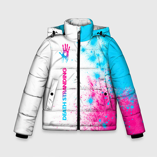 Зимняя куртка для мальчика Death Stranding neon gradient style: по-вертикали / 3D-Черный – фото 1