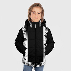 Куртка зимняя для мальчика Египетский орнамент на черном фоне, цвет: 3D-черный — фото 2