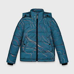 Зимняя куртка для мальчика Бирюзовый линии абстракция
