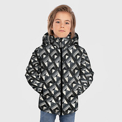 Куртка зимняя для мальчика Текстура металла, цвет: 3D-светло-серый — фото 2