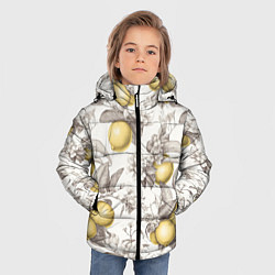 Куртка зимняя для мальчика Лимоны - винтаж графика: паттерн, цвет: 3D-черный — фото 2