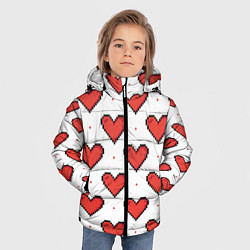 Куртка зимняя для мальчика Pixel heart, цвет: 3D-красный — фото 2