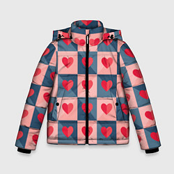 Куртка зимняя для мальчика Pettern hearts, цвет: 3D-светло-серый