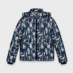 Зимняя куртка для мальчика Абстрактный узор с сине-белыми элементами