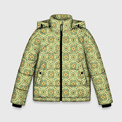 Куртка зимняя для мальчика Цветочный орнамент паттерн, цвет: 3D-светло-серый