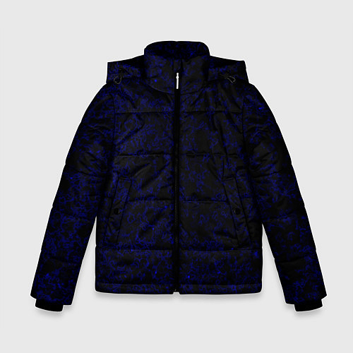 Зимняя куртка для мальчика Абстракция черно-синий туманность / 3D-Черный – фото 1