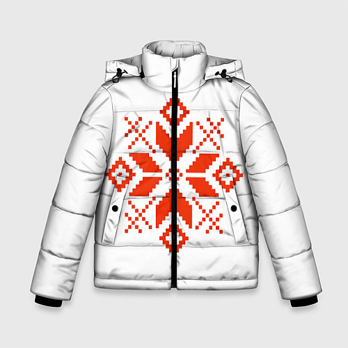 Зимняя куртка для мальчика Удмуртский узор / 3D-Черный – фото 1