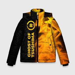 Куртка зимняя для мальчика Ghost of Tsushima - gold gradient: по-вертикали, цвет: 3D-черный
