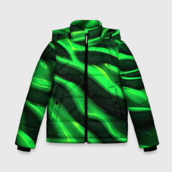 Куртка зимняя для мальчика Зелено-черный абстрактный фон, цвет: 3D-светло-серый