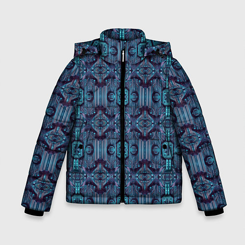Зимняя куртка для мальчика Сине-фиолетовый киберпанк / 3D-Черный – фото 1