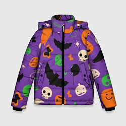 Куртка зимняя для мальчика Halloween style, цвет: 3D-светло-серый
