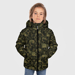 Куртка зимняя для мальчика Страшный рисунок из черепов, цвет: 3D-светло-серый — фото 2