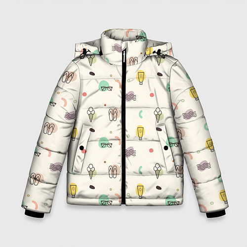 Зимняя куртка для мальчика Летний вайб / 3D-Черный – фото 1