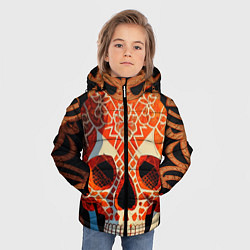 Куртка зимняя для мальчика Оранжевый череп, цвет: 3D-красный — фото 2