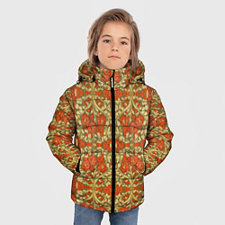 Куртка зимняя для мальчика Красно-золотой средневековый узор, цвет: 3D-черный — фото 2