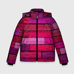 Куртка зимняя для мальчика Малиновые кирпичики, цвет: 3D-черный