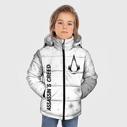 Куртка зимняя для мальчика Assassins Creed glitch на светлом фоне: надпись, с, цвет: 3D-черный — фото 2
