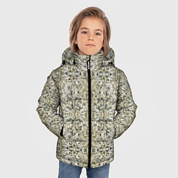Куртка зимняя для мальчика Нежные белые цветочки, цвет: 3D-черный — фото 2