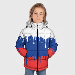 Куртка зимняя для мальчика Флаг России - потёки, цвет: 3D-светло-серый — фото 2