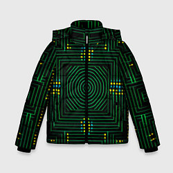 Куртка зимняя для мальчика Зелёная электросхема, цвет: 3D-красный