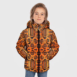 Куртка зимняя для мальчика Оранжевый киберпанк, цвет: 3D-черный — фото 2