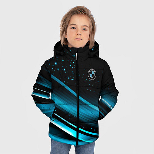 Зимняя куртка для мальчика BMW sign БМВ / 3D-Светло-серый – фото 3