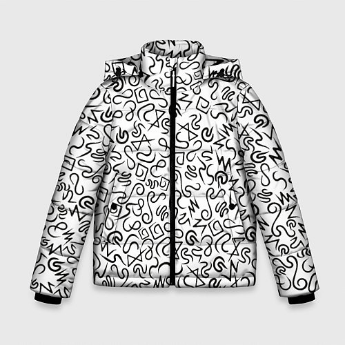 Зимняя куртка для мальчика Текстурка / 3D-Черный – фото 1