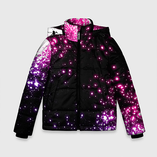Зимняя куртка для мальчика Неоновые звезды - neon / 3D-Черный – фото 1