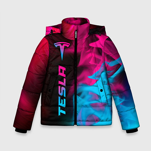 Зимняя куртка для мальчика Tesla - neon gradient: по-вертикали / 3D-Черный – фото 1