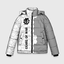 Куртка зимняя для мальчика Gears of War glitch на светлом фоне: по-вертикали, цвет: 3D-черный