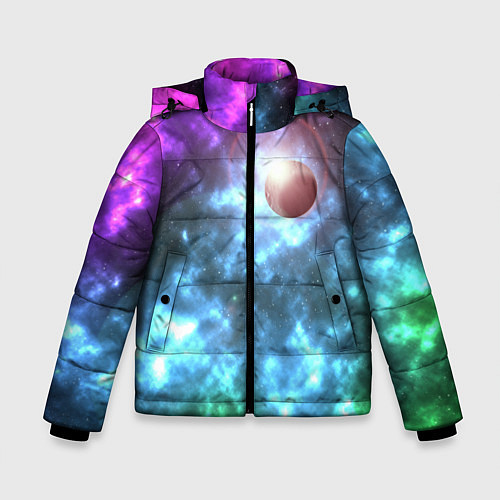Зимняя куртка для мальчика Планета в космическом пространстве / 3D-Черный – фото 1