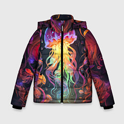 Куртка зимняя для мальчика Фантастическая медуза, цвет: 3D-черный