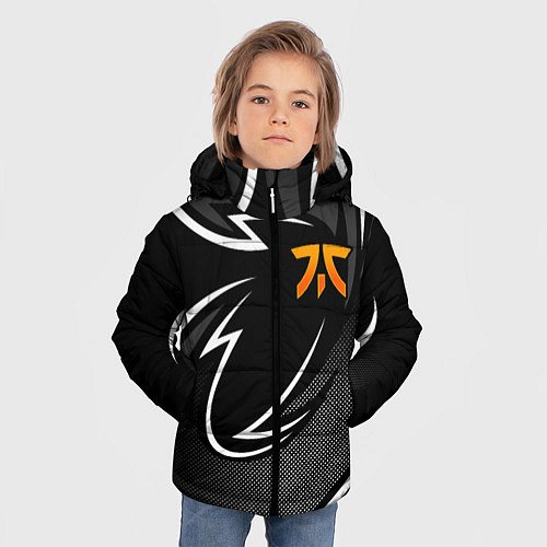 Зимняя куртка для мальчика Fnatic - white line / 3D-Красный – фото 3