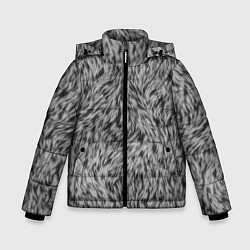 Куртка зимняя для мальчика Густой серый мех, цвет: 3D-черный