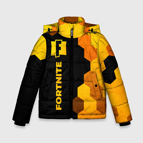 Зимняя куртка для мальчика Fortnite - gold gradient: по-вертикали / 3D-Черный – фото 1