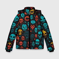 Куртка зимняя для мальчика Skull party, цвет: 3D-красный