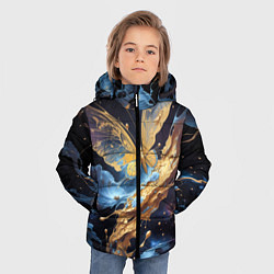 Куртка зимняя для мальчика Бабочка краски узор, цвет: 3D-черный — фото 2