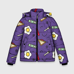 Куртка зимняя для мальчика Eggs breakfast, цвет: 3D-светло-серый