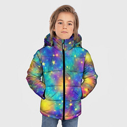 Куртка зимняя для мальчика Звездный космос, сияющий волшебством, цвет: 3D-красный — фото 2