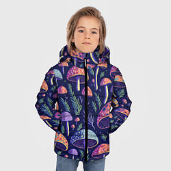 Куртка зимняя для мальчика Грибы паттерн, цвет: 3D-черный — фото 2