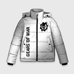 Куртка зимняя для мальчика Gears of War glitch на светлом фоне: надпись, симв, цвет: 3D-черный