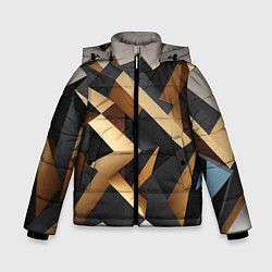 Куртка зимняя для мальчика Абстрактный куб, цвет: 3D-светло-серый