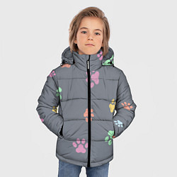 Куртка зимняя для мальчика Цветные лапки, цвет: 3D-красный — фото 2