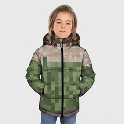 Куртка зимняя для мальчика Пиксельная текстура, цвет: 3D-светло-серый — фото 2