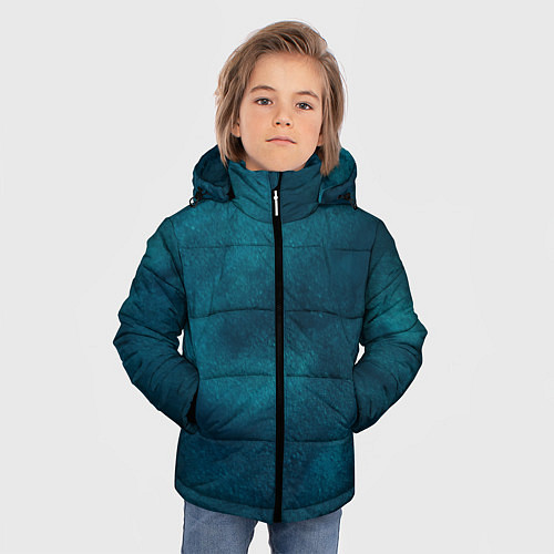 Зимняя куртка для мальчика Синие туманные камешки / 3D-Красный – фото 3