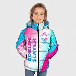 Куртка зимняя для мальчика Goblin Slayer neon gradient style: надпись, символ, цвет: 3D-черный — фото 2